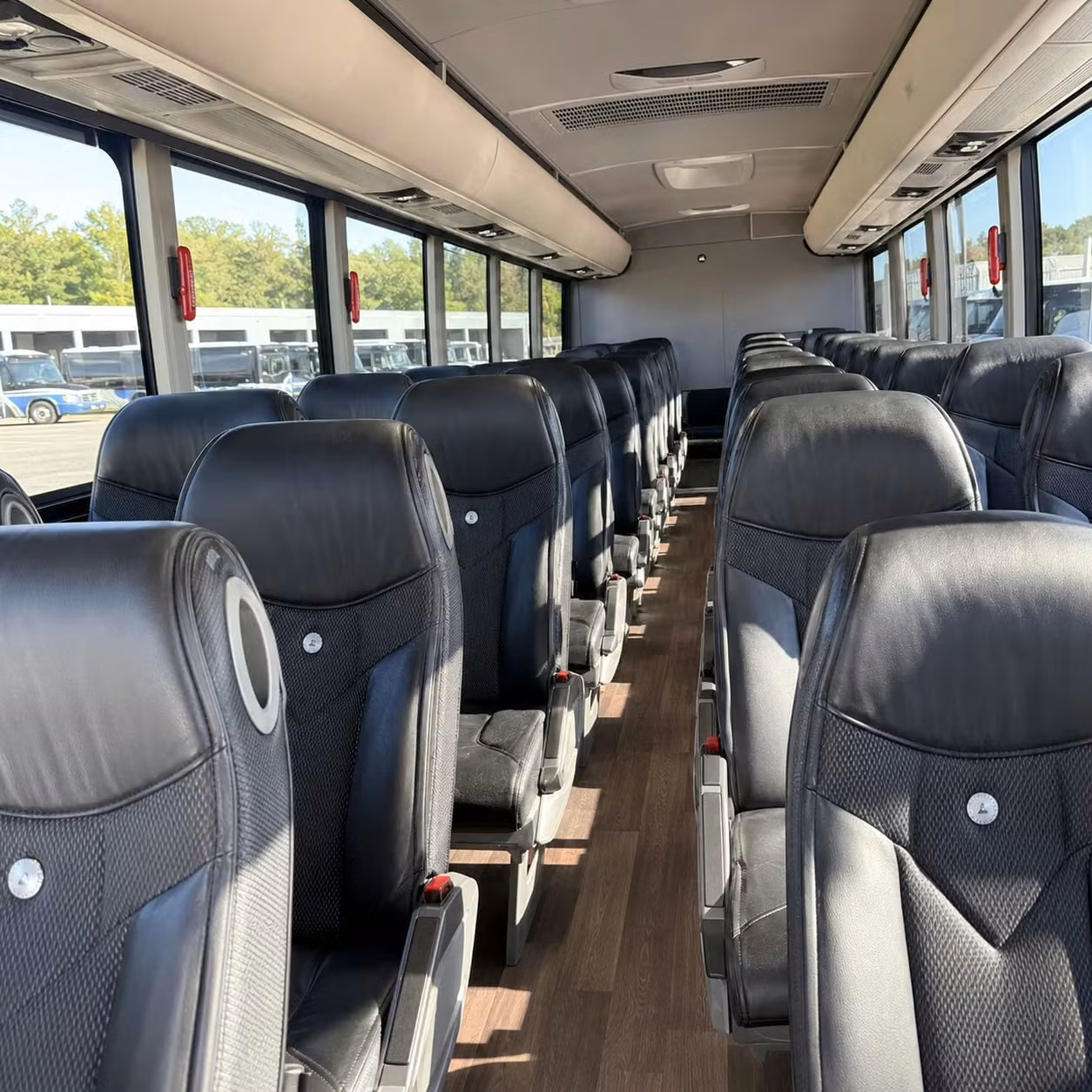 56 passenger charter bus inside